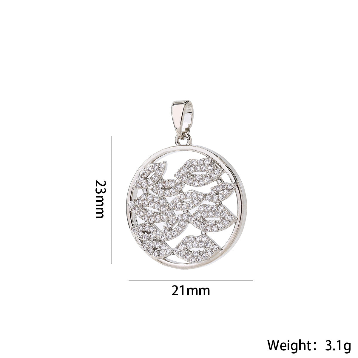 Wholesale Lip Shape Zircon Pendant Gold Plated Necklace Charm DIY Jewelry Making Fashion Accessory