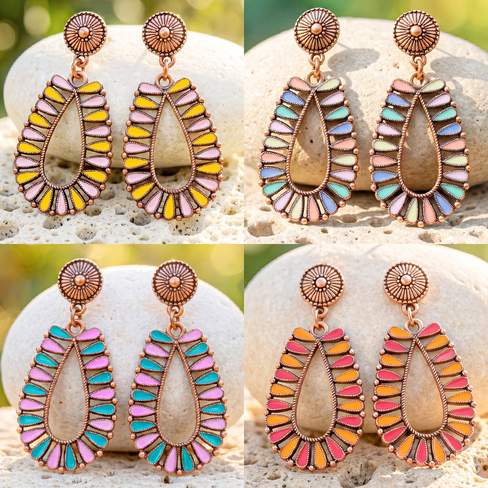Wholesale Vintage Bohemian Drop Earrings Trendy Zinc Alloy Fashion Accessory