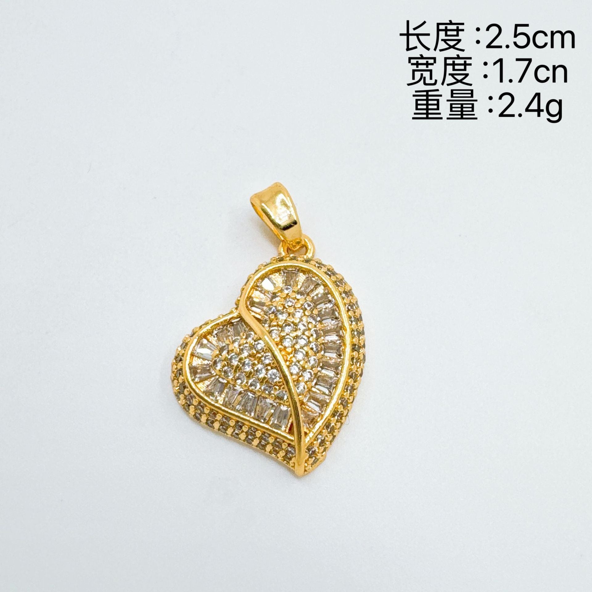Wholesale Sweet Love Micro-Inlaid Zircon Pendant Necklace,  Gold Plated Copper,  Fashion Accessory