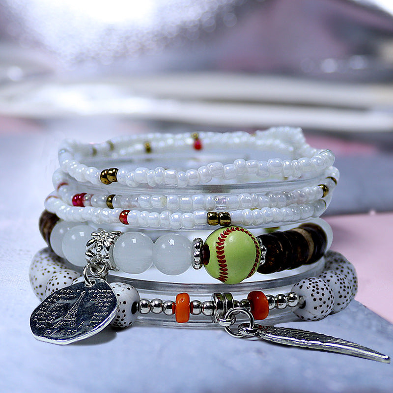 Wholesale Bohemian Multi-layer Rice Bead Bracelet ACC-BT-NaiHong003