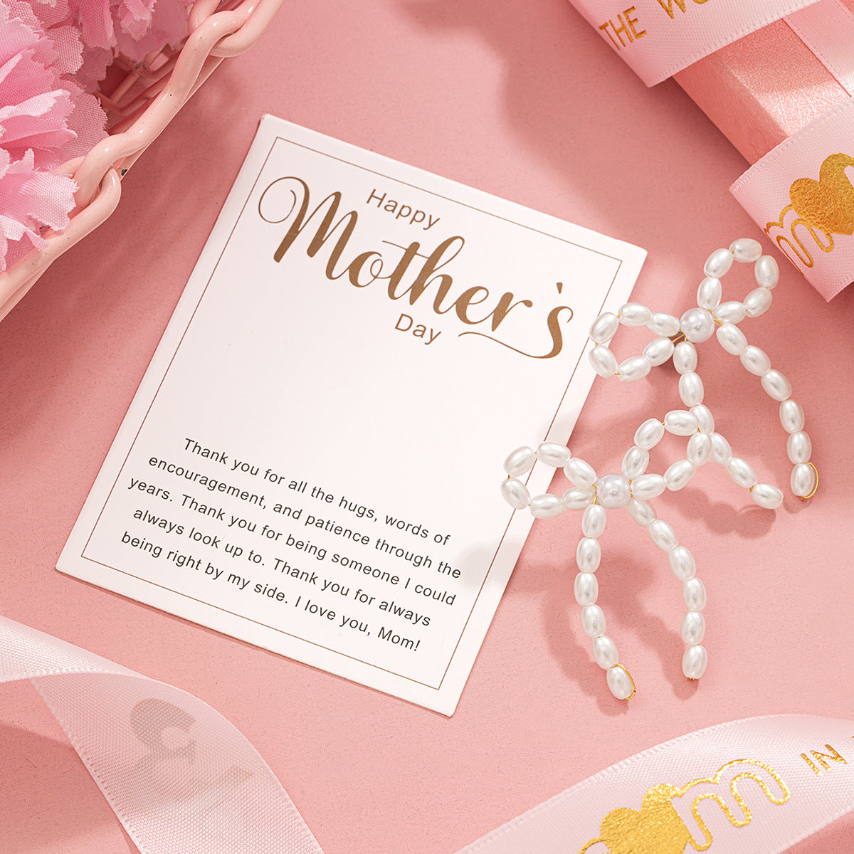 Wholesale Mother' s Day Alloy Bow Heart Earrings