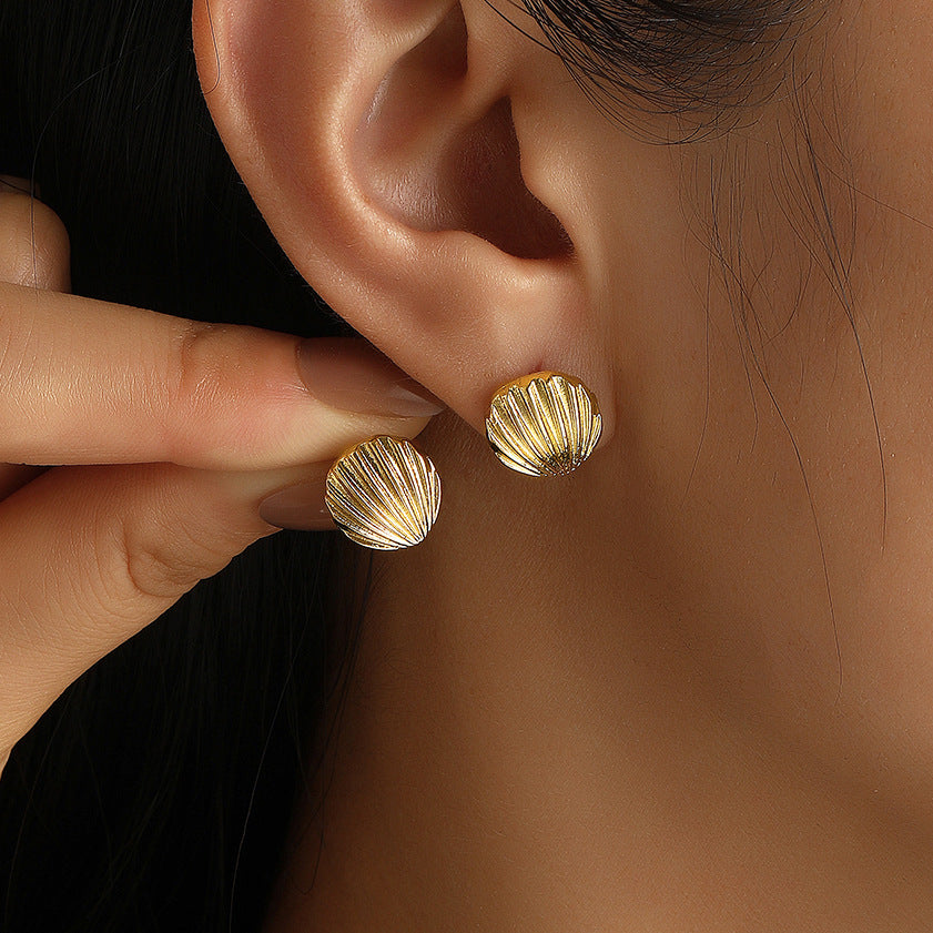 Wholesale Starfish Shell Earrings Mixed Materials Electroplating Jewelry Accessory