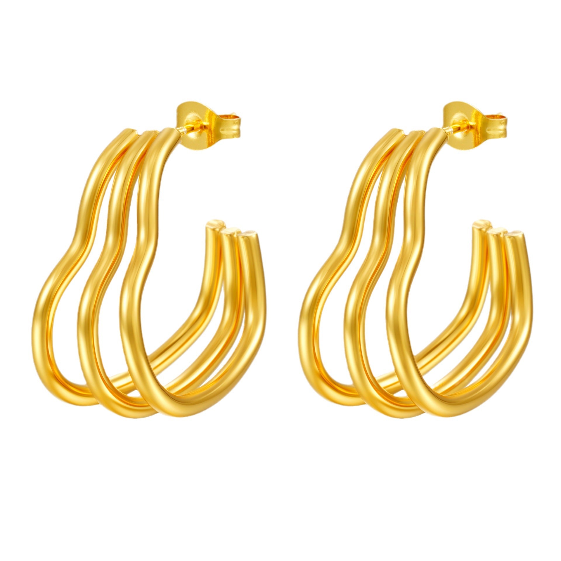 Wholesale Stainless Steel Circle C Shape Earrings