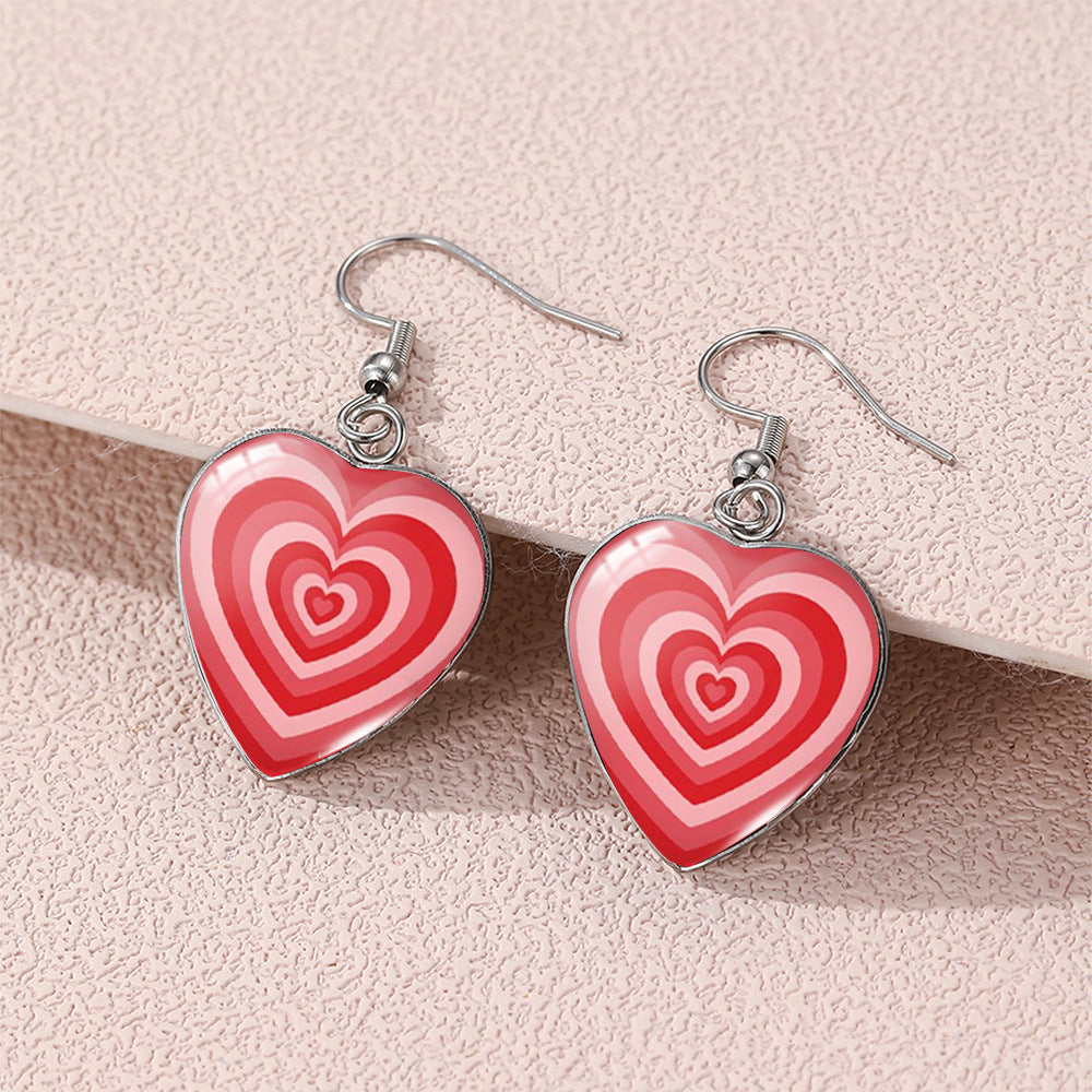 Wholesale Valentine' s Day love  Stainless steel  heart-shaped  earrings