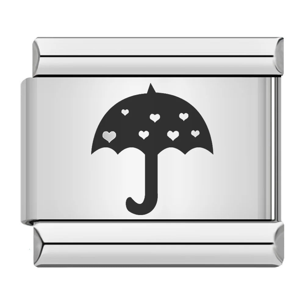 Wholesale 9mm Italian Charm Starter Bracelets DIY square Single Section Creative Stainless Steel Composable Bracelet