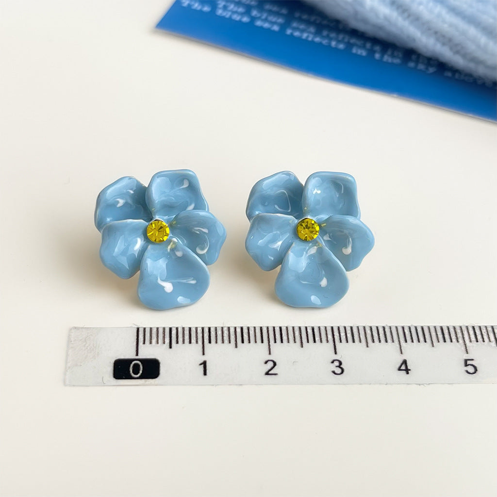 Wholesale blue oil earrings