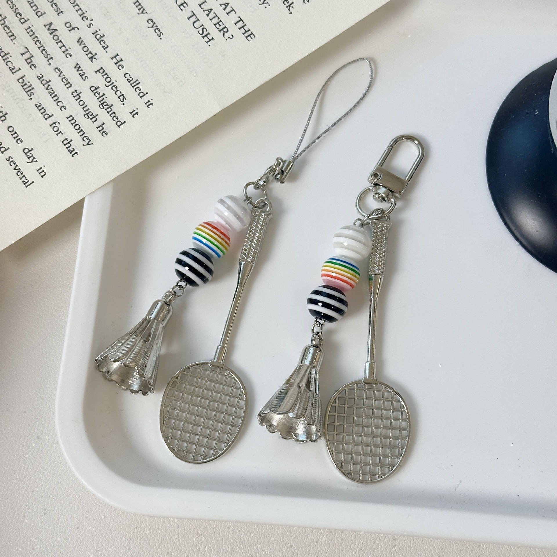 Wholesale Alloy badminton racket keychain