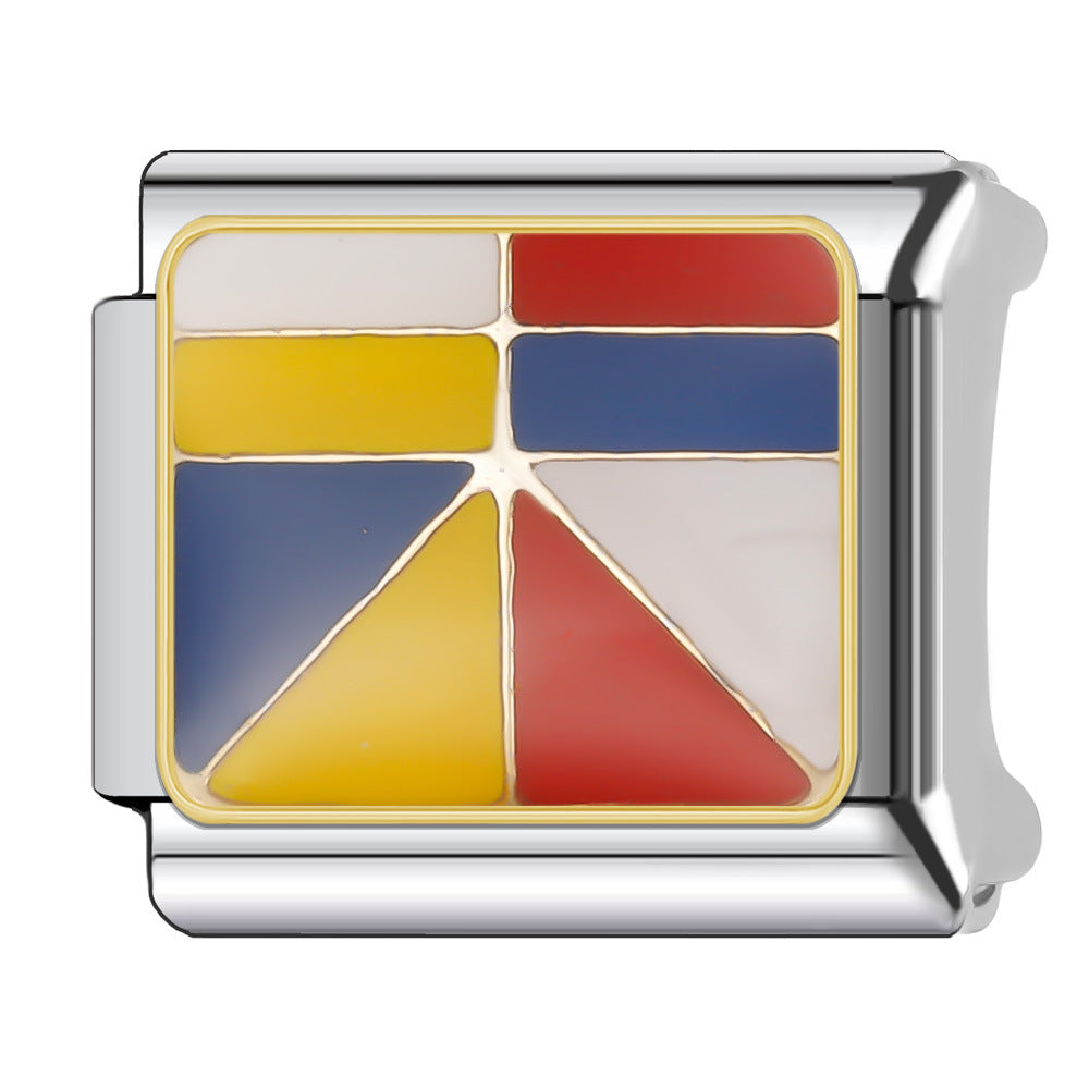 Wholesale Italian Charm Bracelet 9mm DIY Splicing Versatile Grid Series Stainless Steel Composable Bracelet