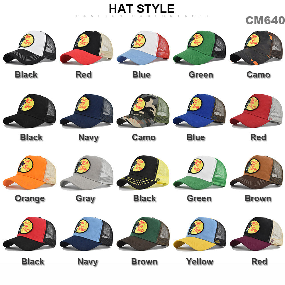 Wholesale Embroidered label mesh hat curved brim sun hat