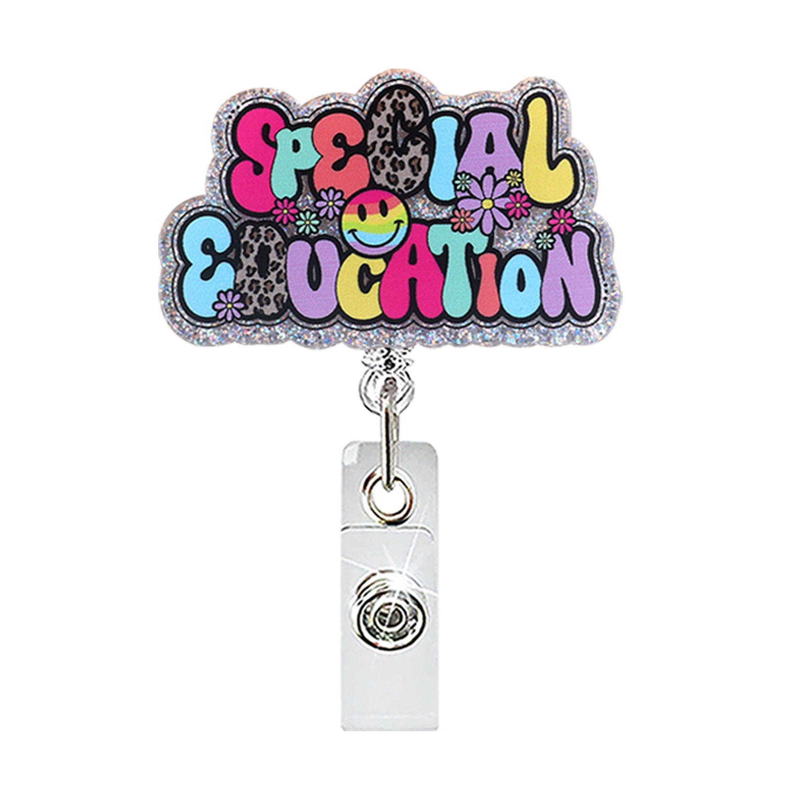 Wholesale Teacher-Themed Retractable Badge Holder,  Abs Plastic,  ID Card and Car Key Accessory