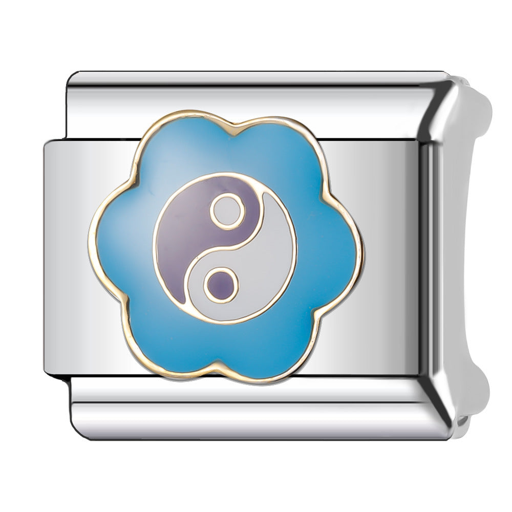 Wholesale Italian Charm Bracelet 9mm DIY Splicing Plant and Flower Series Stainless Steel Composable Bracelet