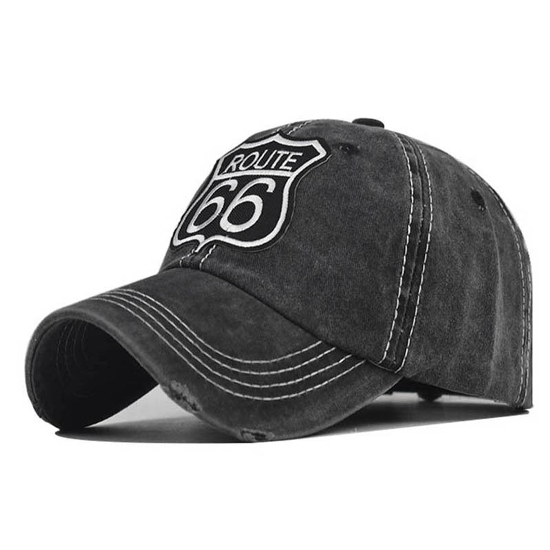 Wholesale 66 Embroidered Washed Cotton Baseball Cap Distressed Sun Hat Outdoor Casual Fashion Accessory