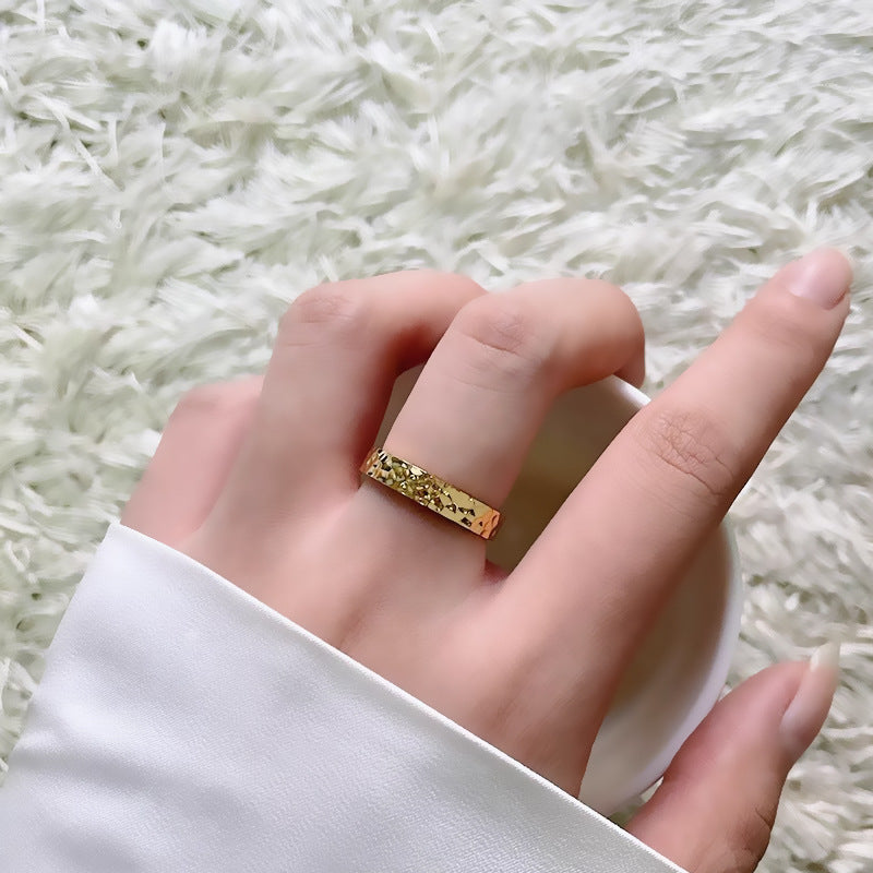 Wholesale Steel-titanium water ripple ring