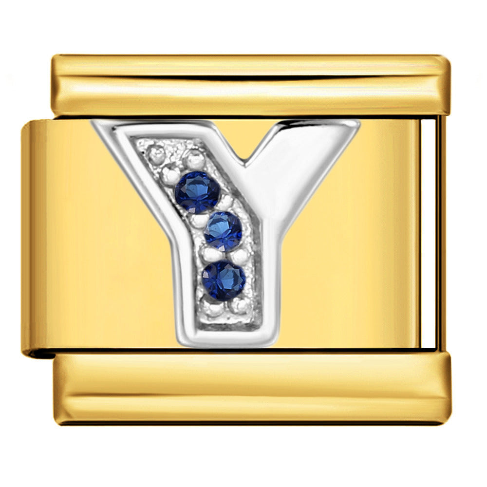 Wholesale 9mm Italian Charm Starter Bracelets DIY Letter Single Section Creative Stainless Steel Composable Bracelet