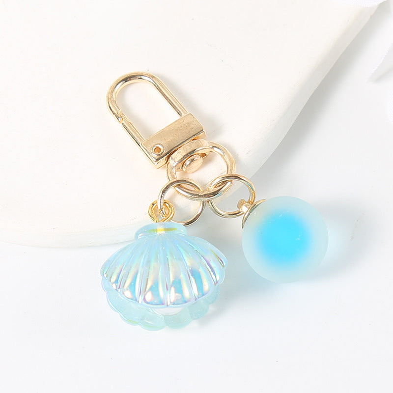 Wholesale Acrylic Colored Shell Keychain Bags and Pendants ACC-KC-HuiMei014