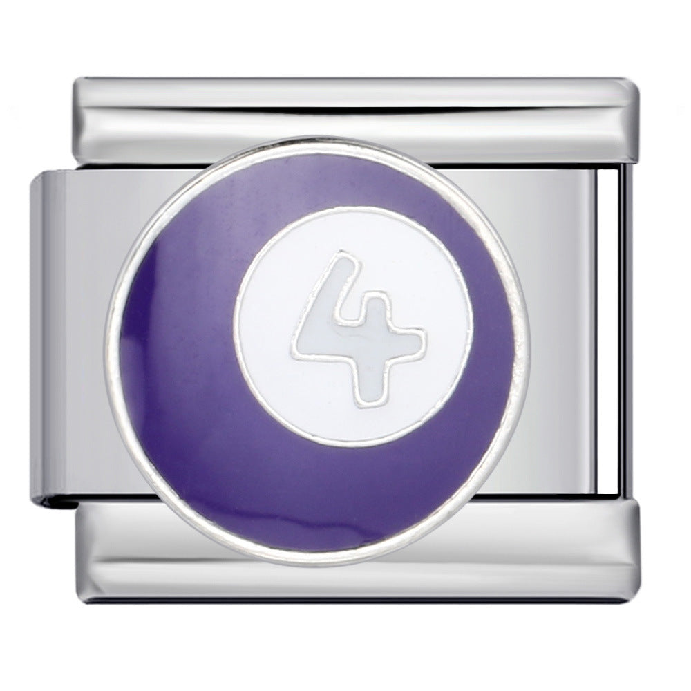 Wholesale 1-15 Color Billiards Italian Module Charms Welding Pattern Oil Drop Splicing Charms