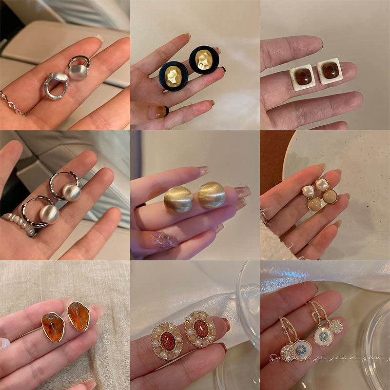 Wholesale 925 Silver Needle Vintage Pearl Earrings ACC-ES-Hank007