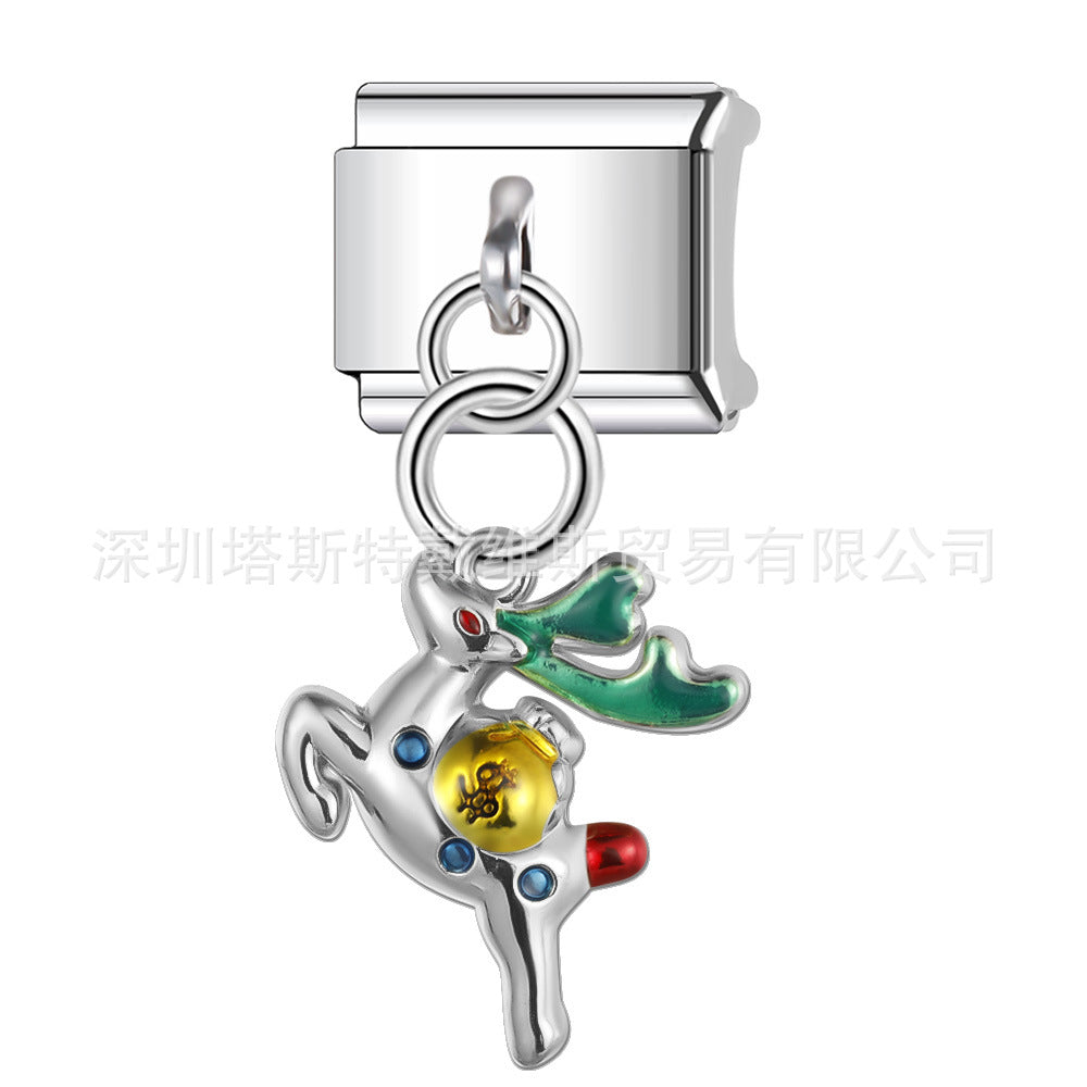 Wholesale  Italian Charm Bracelet 9mm DIY Christmas pendant Creative Stainless Steel Composable Bracelet