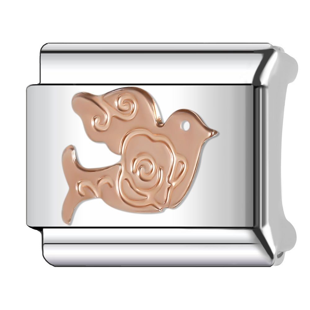 Wholesale Italian Charm Bracelet 9mm DIY Splicing Ocean Series Animal Stainless Steel Composable Bracelet