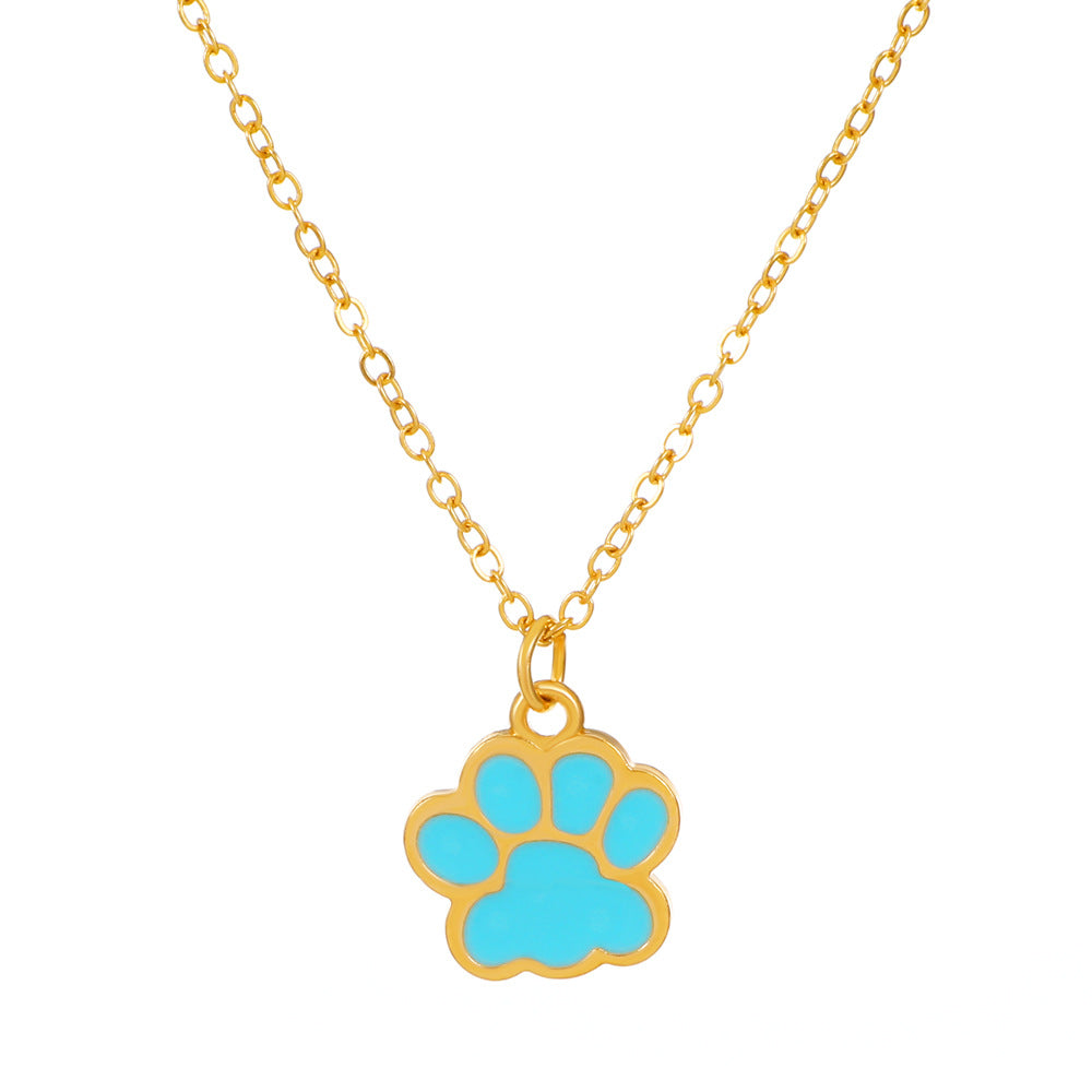 Wholesale Oil Drop Alloy Animal Footprint Cat Paw Necklaces Choker Necklaces ACC-NE-MY015