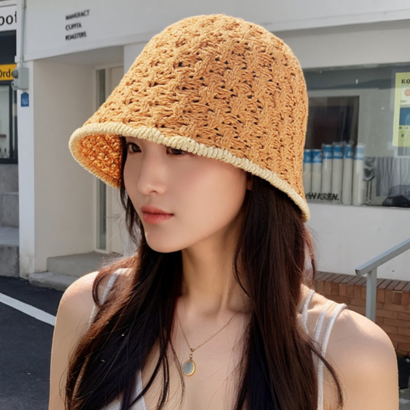 Wholesale Straw Hollow Fisherman Hat Bucket Hat