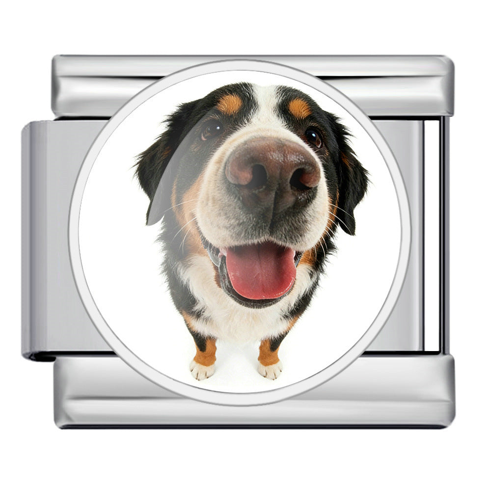 Wholesale Stylish DIY Stainless Steel Watch Band with Cute Dog Print,  Fashion Accessory for Resale
