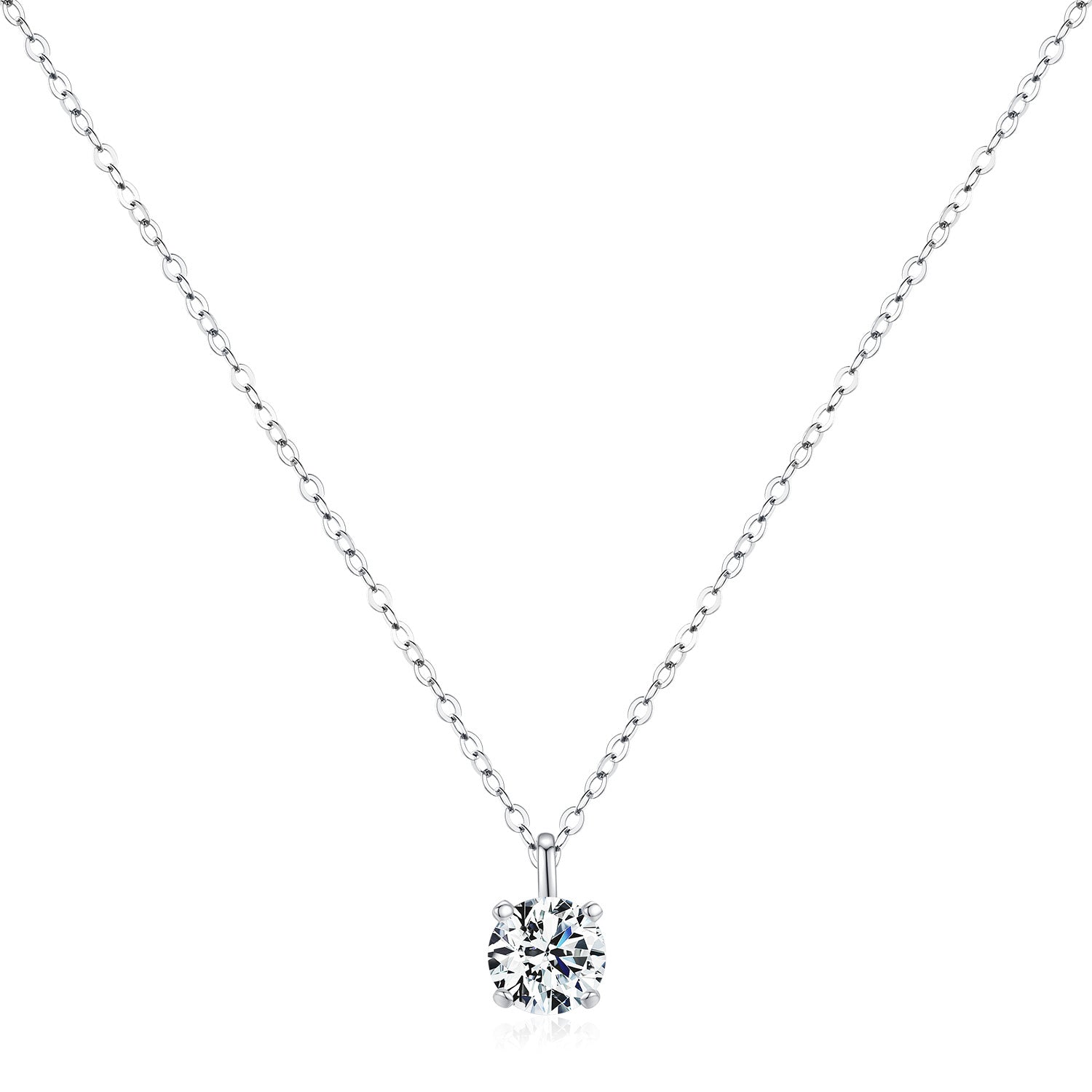 Wholesale  1 karat diamond s925 sterling silver Light luxury all-match clavicle chain necklace