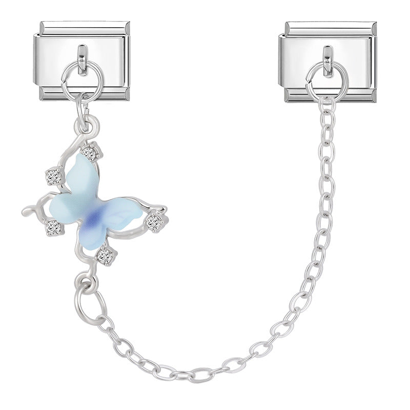 Wholesale Italian Charm Bracelet 9mm DIY Splicing Double Pendant  Stainless Steel Composable Bracelet