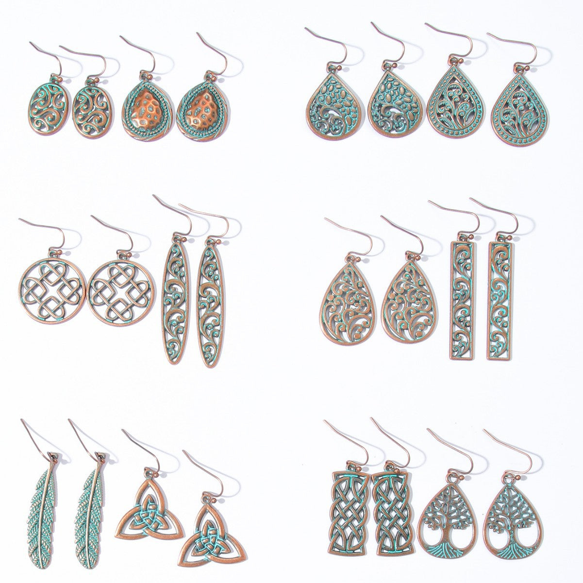 Wholesale Zinc Alloy Bohemian Geometric Hollow Earrings
