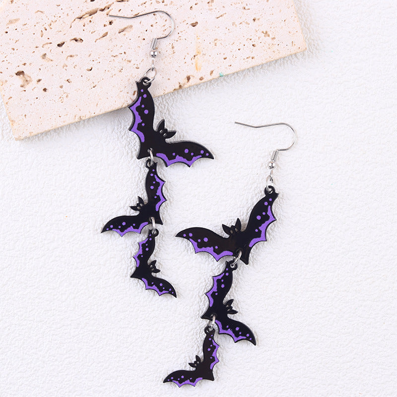 Wholesale Chic Geometric Acrylic Bat Earrings  Jewelry Accessory