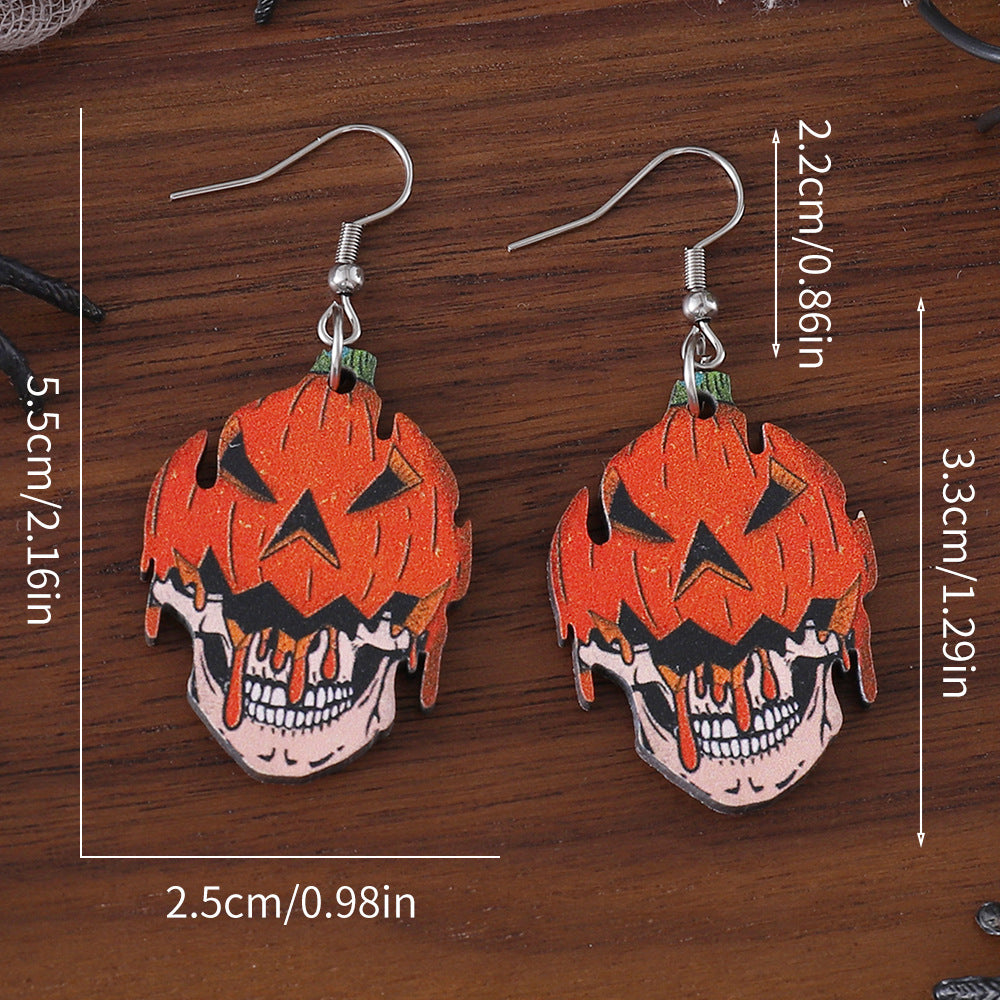 Wholesale  Halloween Horror Ghost Face Pumpkin Skull Pendant Earrings