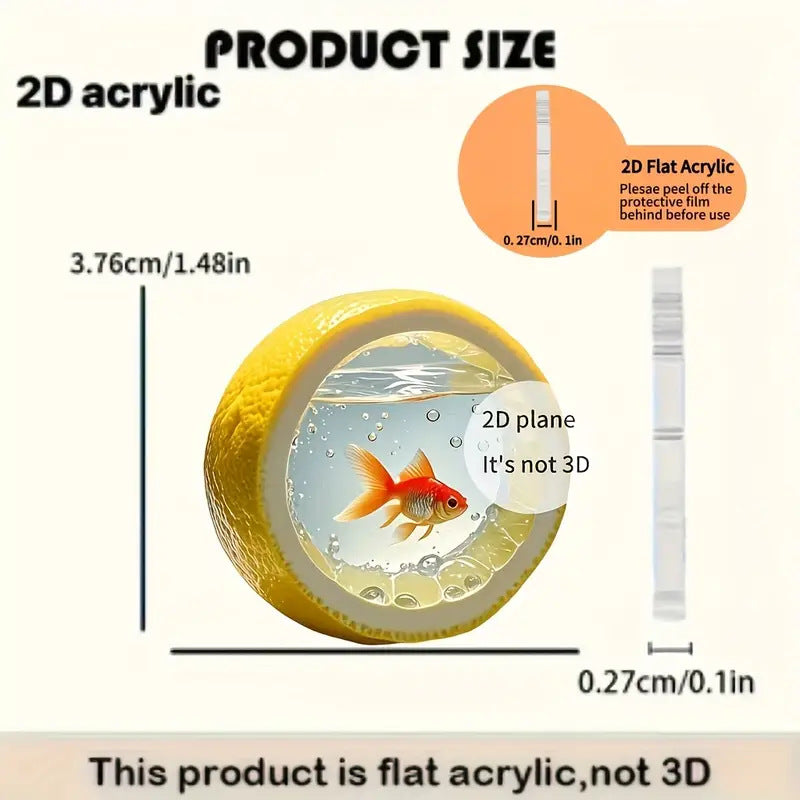 Wholesale Acrylic  Summer Lemon Creative Goldfish Tank Acrylic Earrings