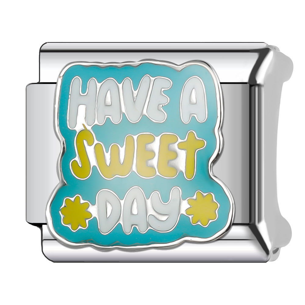 Wholesale Italian Charm Bracelet 9mm DIY Splicing English Stainless Steel Composable Bracelet