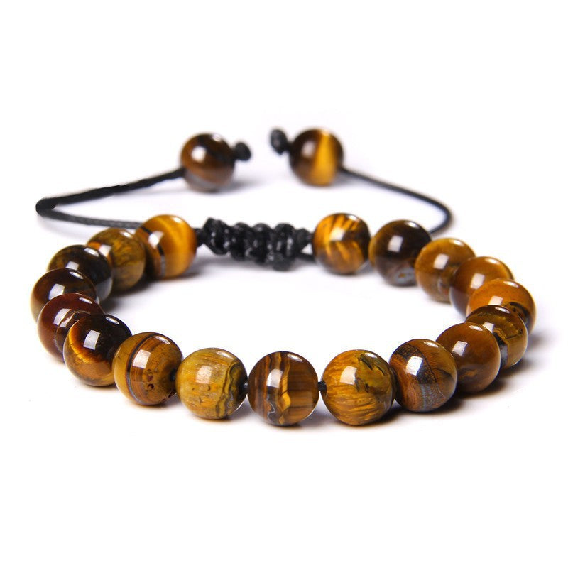Wholesale Men's Bracelets Stone Tiger Eye Stone Braided Bracelets ACC-BT-Ruiz003