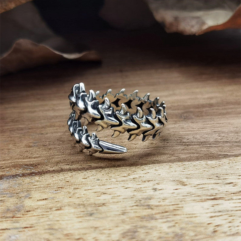 Wholesale Vintage Alloy Geometric Spine Open Adjustable Rings