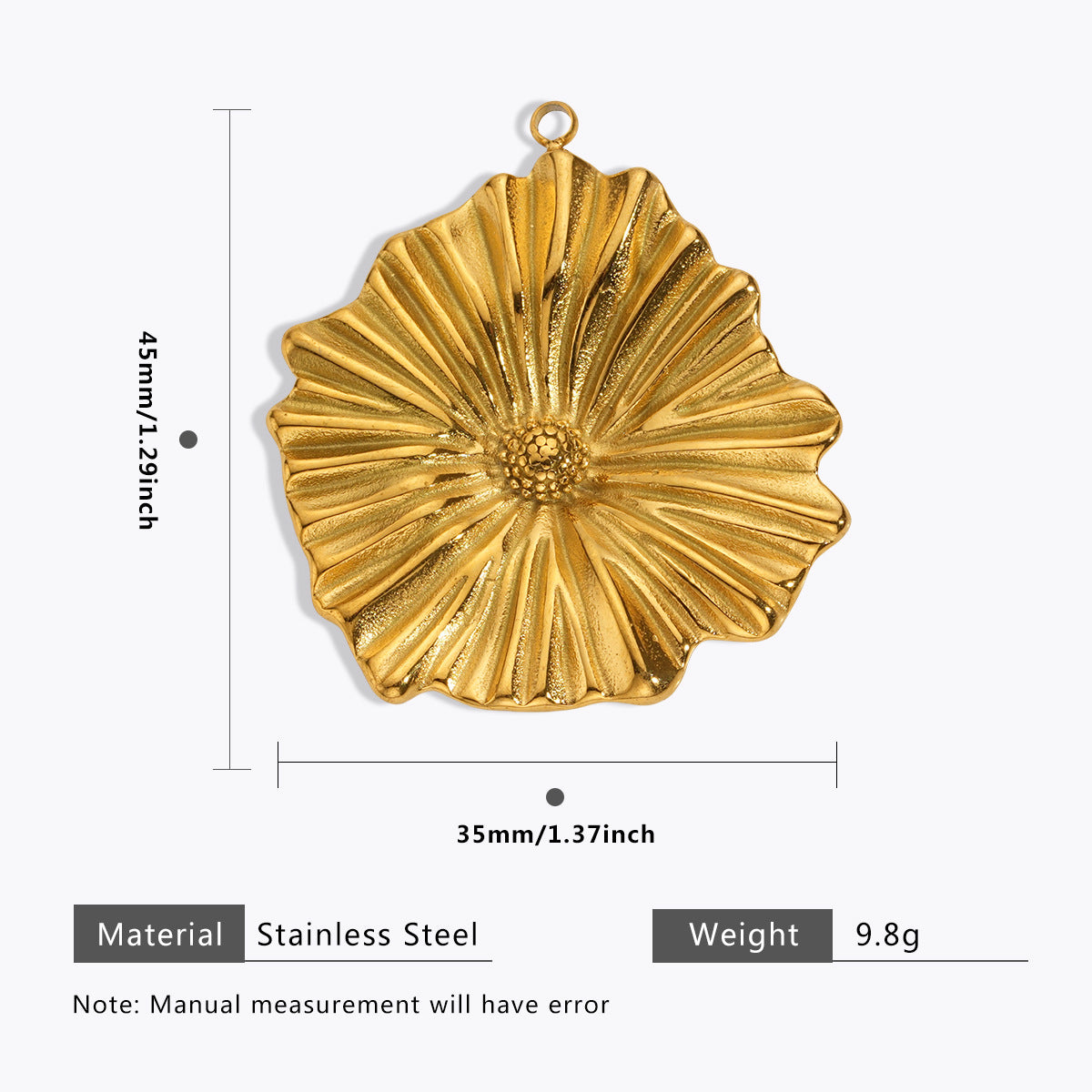 Wholesale 5pcs Stainless steel 18K vacuum plating color  flower pendant