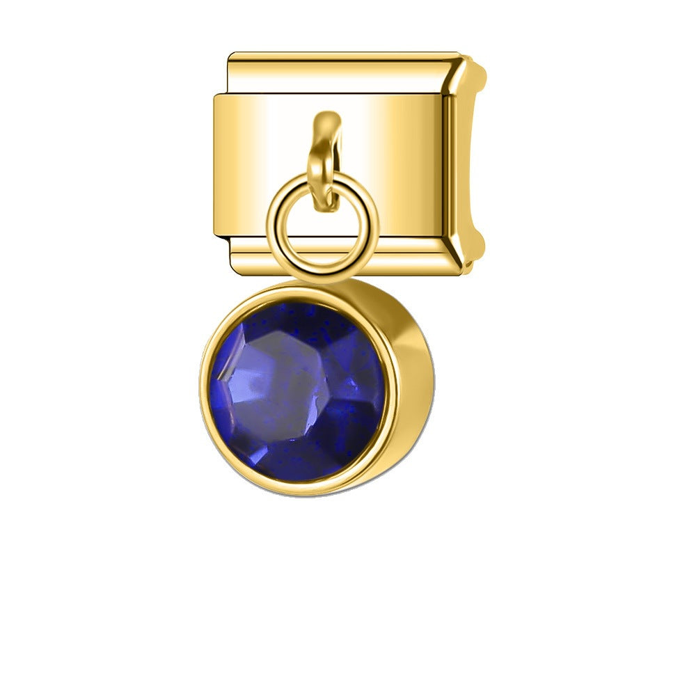 Wholesale Italian Charm Bracelet 9mm DIY Splicing Gemstone Pendants Stainless Steel Composable Bracelet