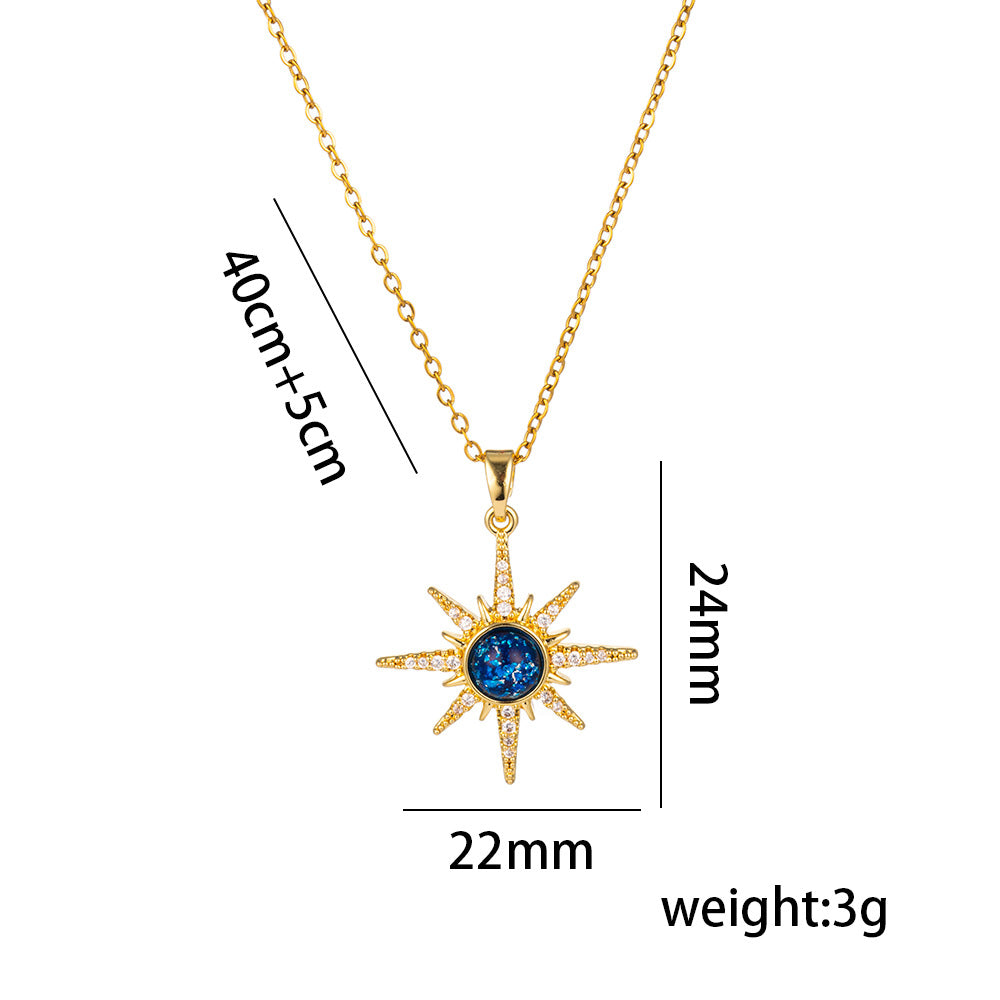 Wholesale Titanium Steel Necklace Planet Starry Sky Necklaces Clavicle Chain ACC-NE-Kucai002
