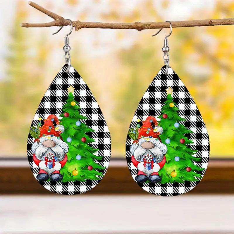 Boucles d'oreilles d'arbre de Noël naines de Santa en gros