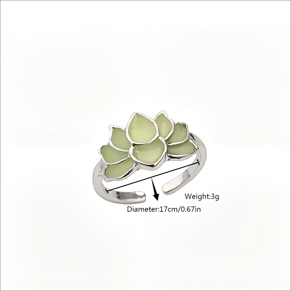 Wholesale Non-fading luminous lotus flower ring