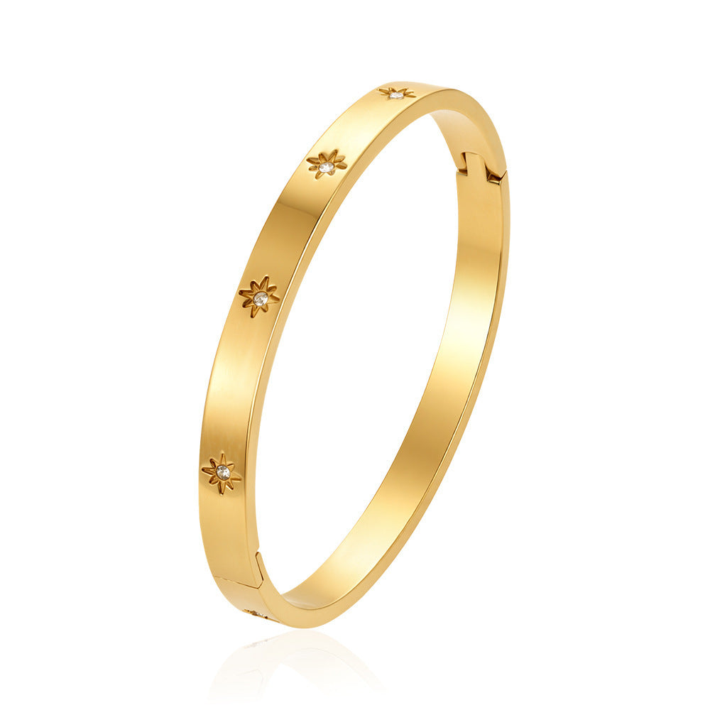 Wholesale Stainless Steel Diamond Bracelet Round Clasp