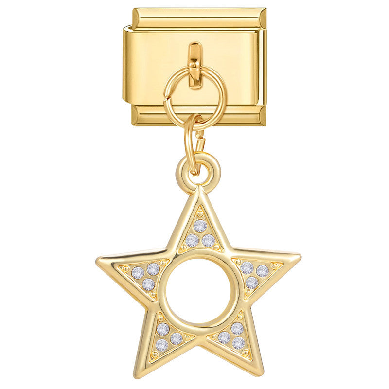 Wholesale Italian Charm Bracelet 9mm DIY Splicing Heart Pendant Titanium Steel Composable Bracelet