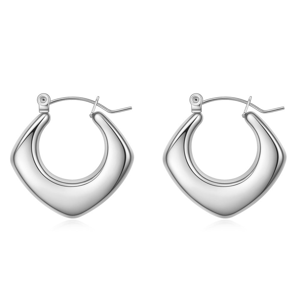 Wholesale Titanium Steel Earrings Geometric U-shaped Striped Vintage Minimalist Earrings ACC-ES-ZhongZhe004