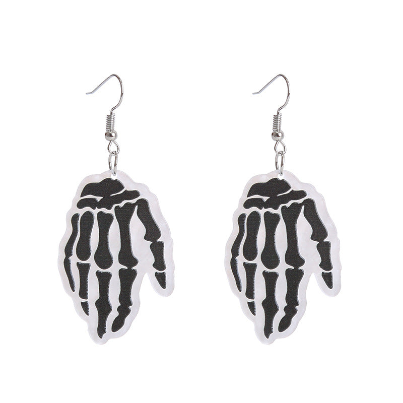 Wholesale  Pumpkin Cat Skull Funny Exaggerated Acrylic Halloween Earrings
