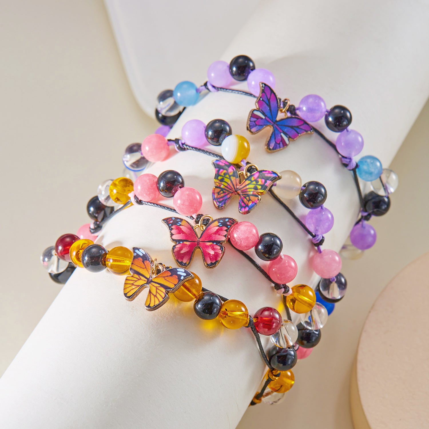 Wholesale  butterfly painting oil bracelet color crystal temperament bracelet
