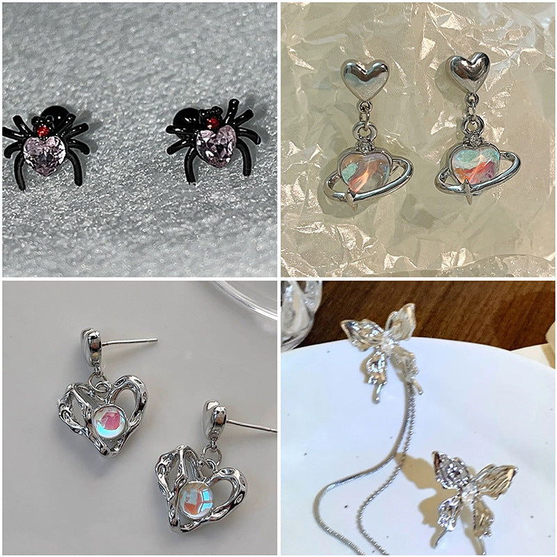 Wholesale Love Star Zircon Earrings 925 Silver Earrings Heart Earrings ACC-ES-NS002