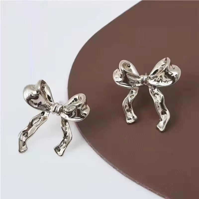 Wholesale Irregular Bow Pleated Earrings Acrylic Earrings ACC-ES-Yunz005