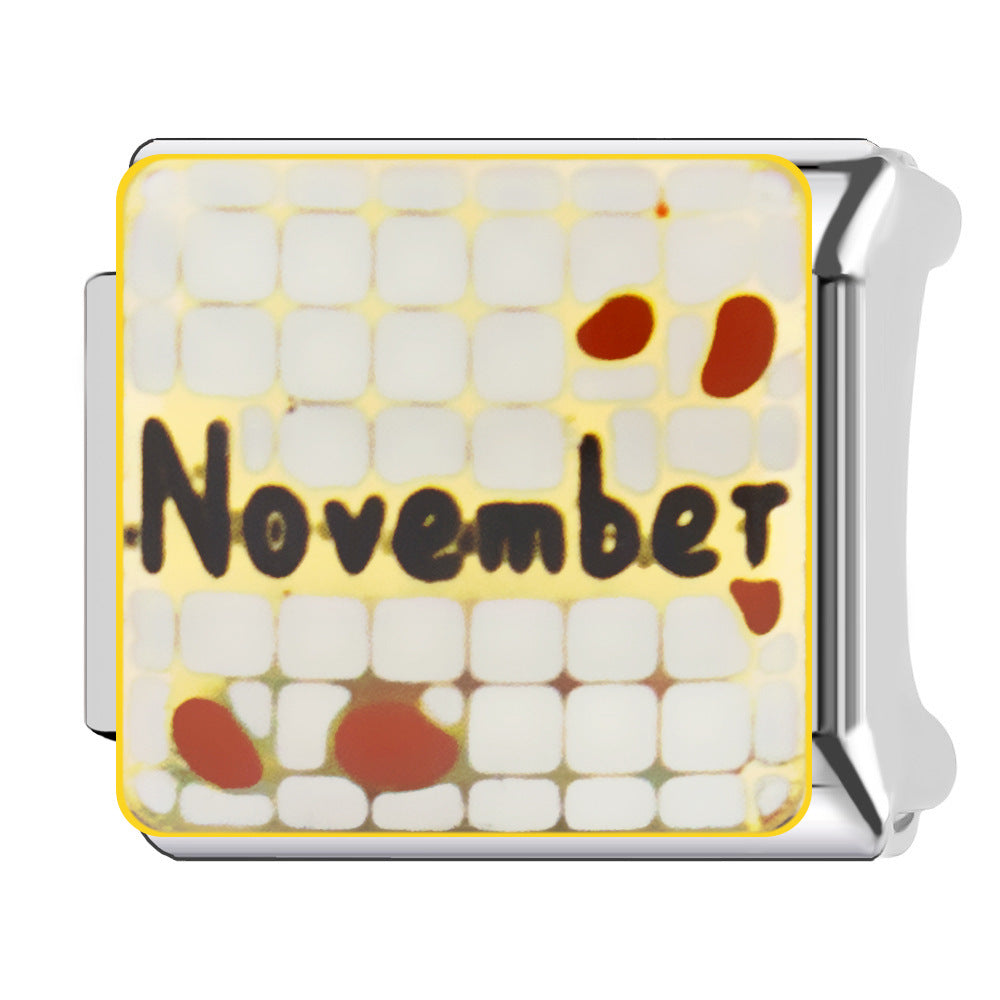 Wholesale Italian Charm Bracelet 9mm DIY  Twelve Zodiac Signs Color-Preserving Blue English   Creative Stainless Steel Composable Bracelet