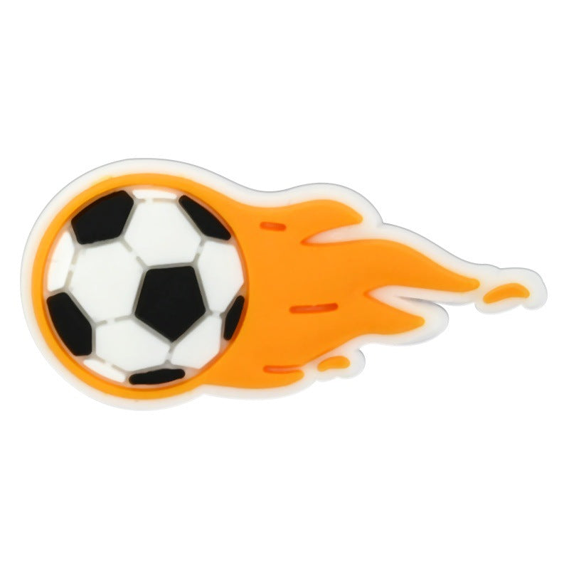 Wholesale Random 100pcs football series  PVC Soft Rubber Shoe Buckle Decoration