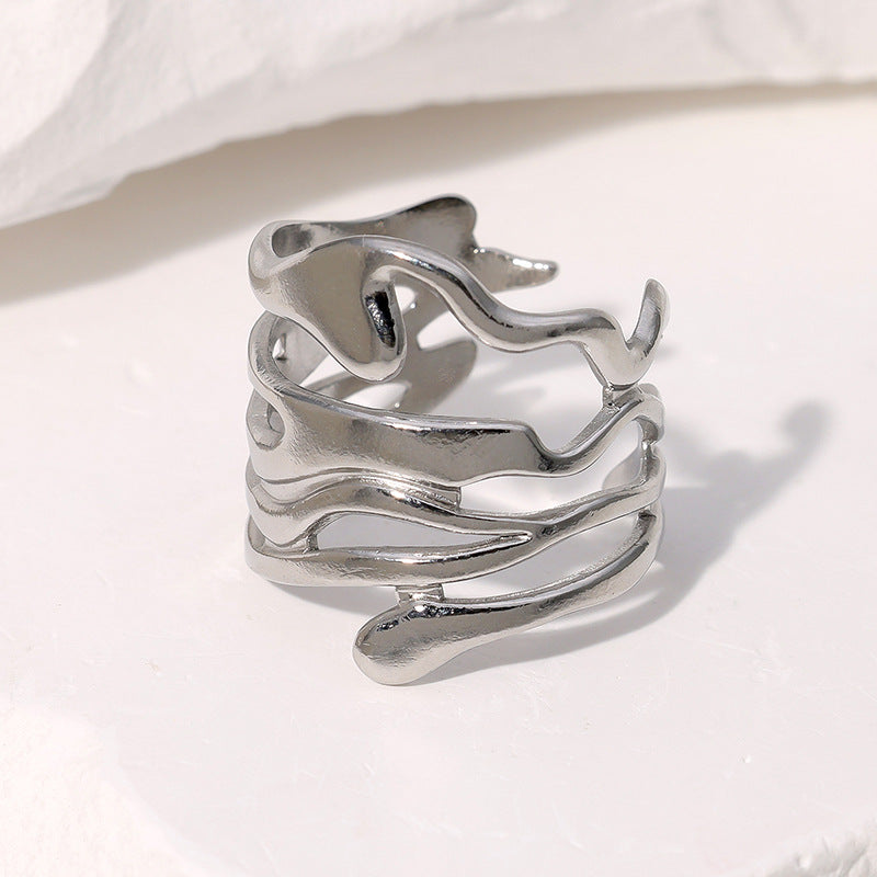 Wholesale Stainless Steel Rings Open 18K Gold Plated Rings ACC-RS-Manguo004